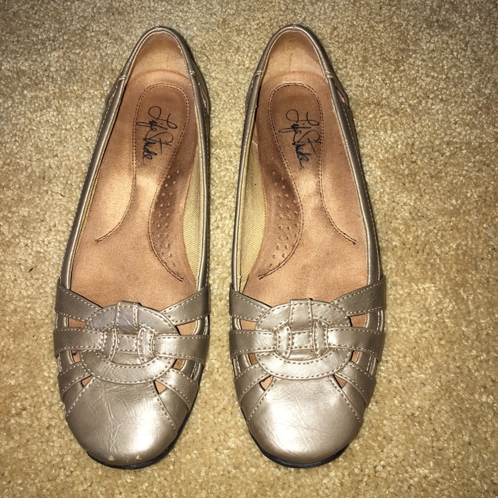 Beige flats